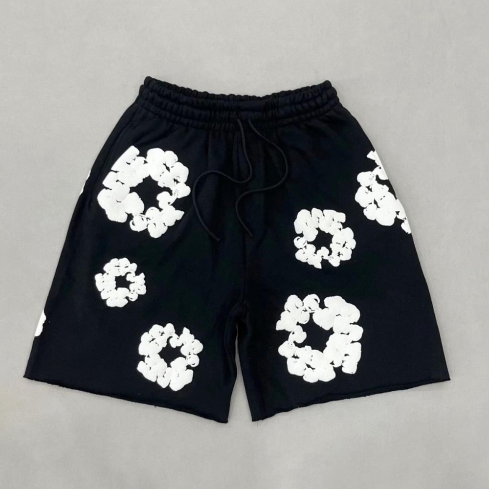 Black Floral Men's Cargo Shorts